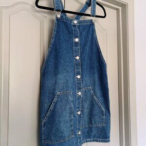 H&M Conscious Denim Overalls Button-Down Pinafore Dress – Women’s Size 10